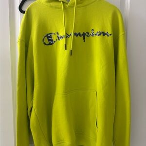 Champion Men's Bright Yellow Hoodie